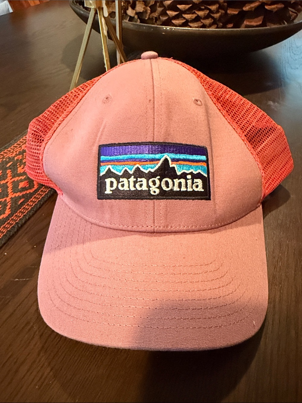 Patagonia Pink Front with Coral Mesh Trucker Hat